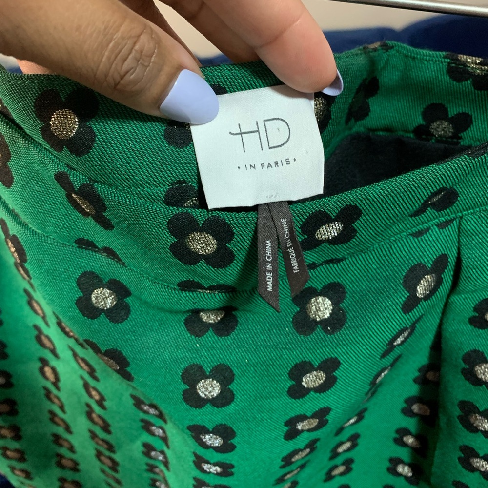 Anthropologie HD in Paris Green Patterned Skirt - Size 4 - Picture 10 of 14